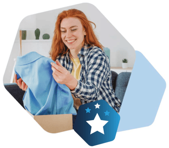 ecommerce retail customer unboxing clothing order